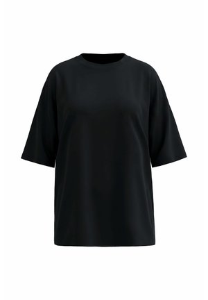 Studio Untold, T-SHIRT, OVERSIZE SHAPE, PERLENFRANSEN - Printtipaita - black