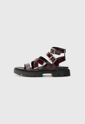 Sandalias con plataforma - dark red
