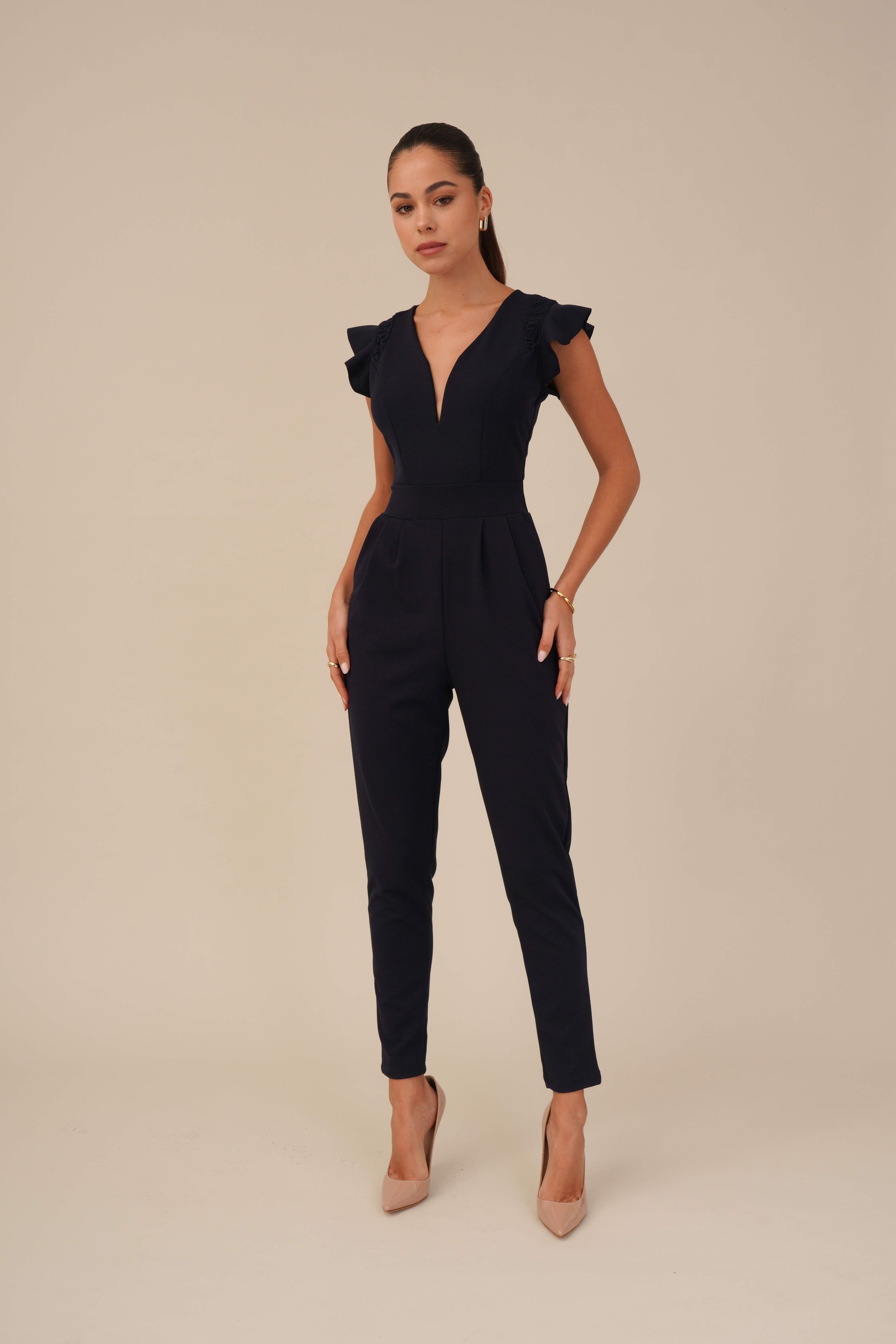 WAL RUFFLE WITH BACK INSERT Jumpsuit navy blue/dark blue