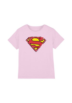Cotton Soul, SUPERMAN DISTRESSED SHIELD UNISEX - Print T-shirt - pink
