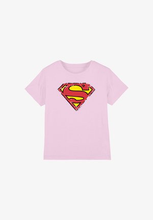 Cotton Soul, SUPERMAN DISTRESSED SHIELD UNISEX - T-Shirt print - pink