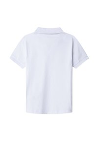 Kortermet polo-skjorte i hvit bomull, med klassisk krage og en ren baksidedesign uten synlige mønstre eller aksenter.