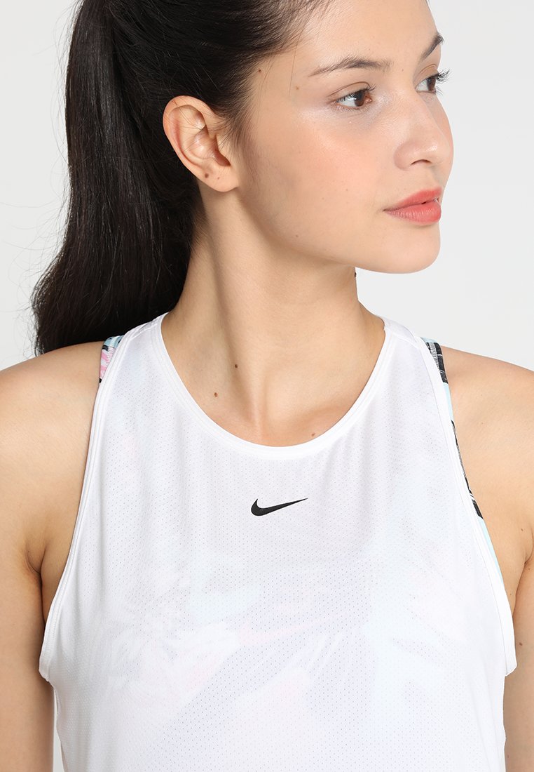 Nike Performance TANK ALL OVER - Sports T-shirt - white/black/white -  Zalando.ie