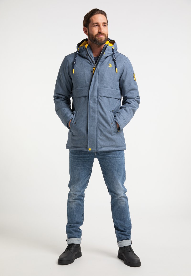 Herren Trenchcoats | Schmuddelwedda Wintermantel marine melange/blau - JS10088 Herren Trenchcoats | Schmuddelwedda Wintermantel marine melange/blau - JS10088