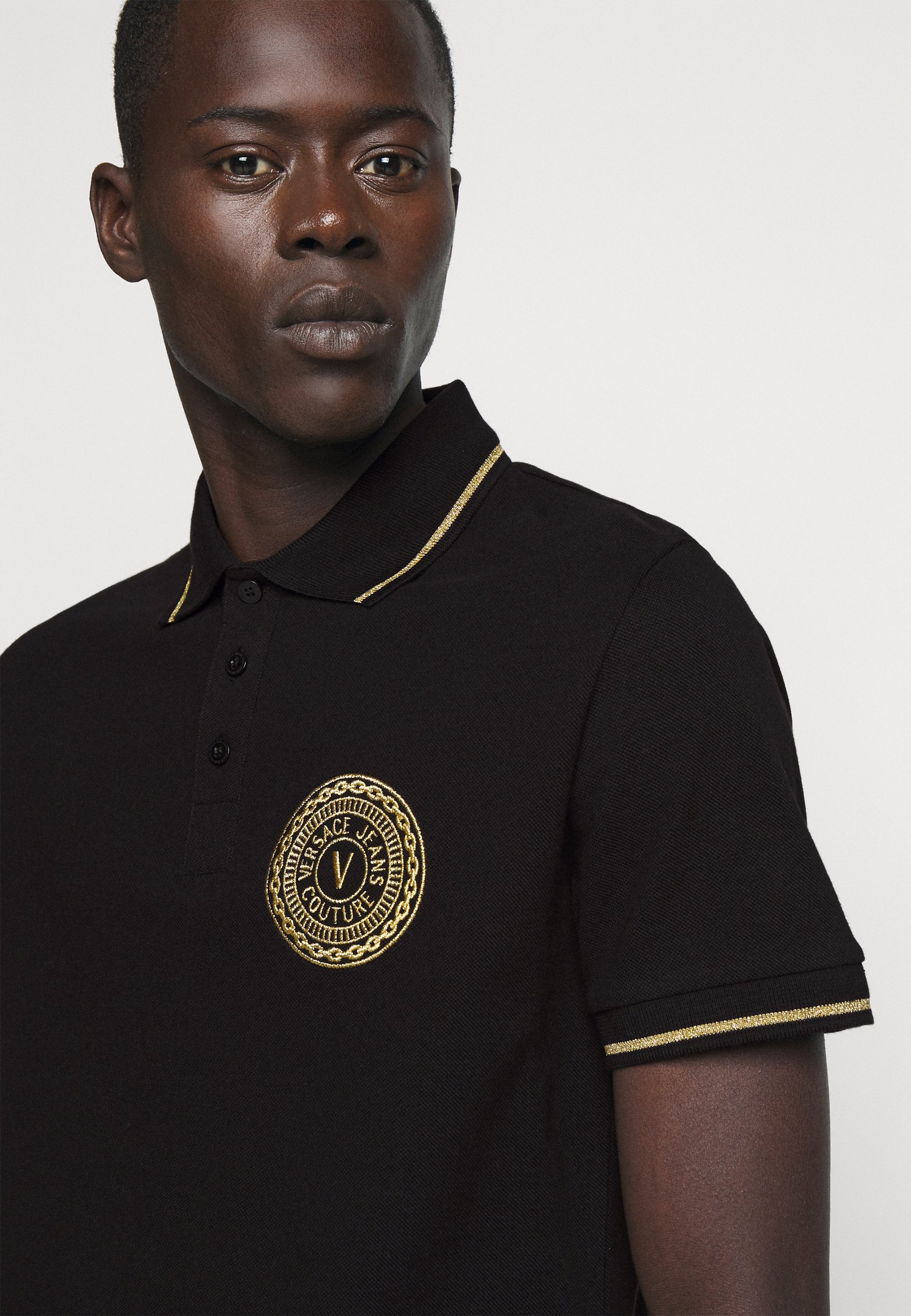 Versace Jeans Couture ADRIANO LOGO - Polo shirt - nero/black - Zalando.co.uk