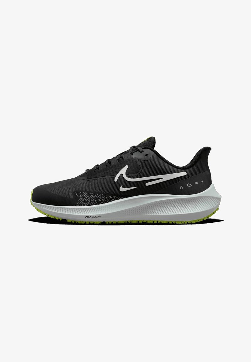 Nike Performance AIR ZOOM PEGASUS 39 SHIELD - Laufschuh Straße - black/white-dk smoke grey volt grey fog mtlc silver