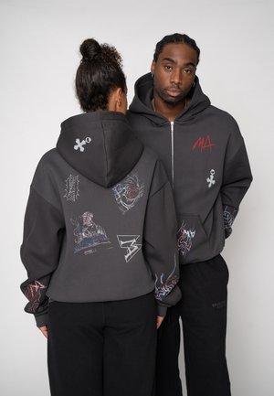 HOODIE SKETCH - Felpa con zip - black soda washed
