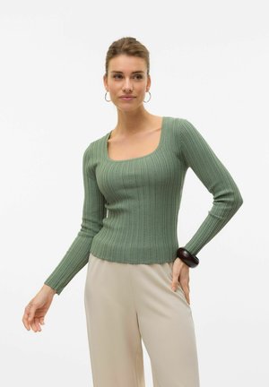 Vero Moda LANGARM BEQUEMES MIT FIGURBETONTEM SCHNITT - Jumper - grün