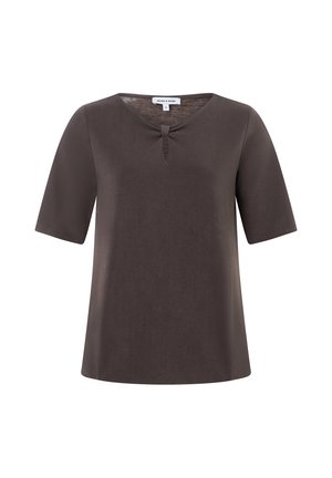 More & More, MORE & MORE SOFTES HALBARMSHIRT, KNOT-DETAIL - T-Shirt print - brown