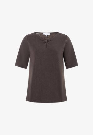 More & More, MORE & MORE SOFTES HALBARMSHIRT, KNOT-DETAIL - T-Shirt print - brown