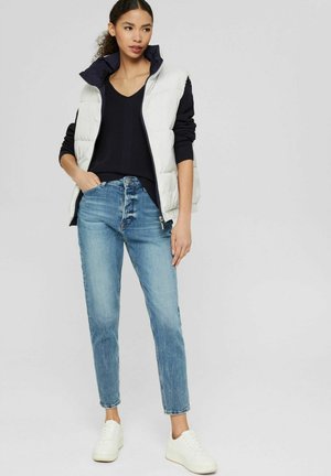 V-NECK STRUCTURE SWEATER - Strikkegenser - navy