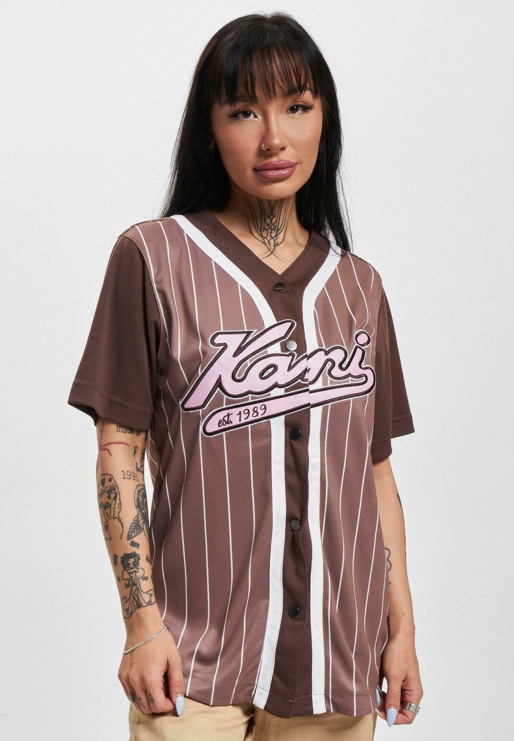 Karl Kani VARSITY BLOCK PINSTRIPE BASEBALL Giacca leggera