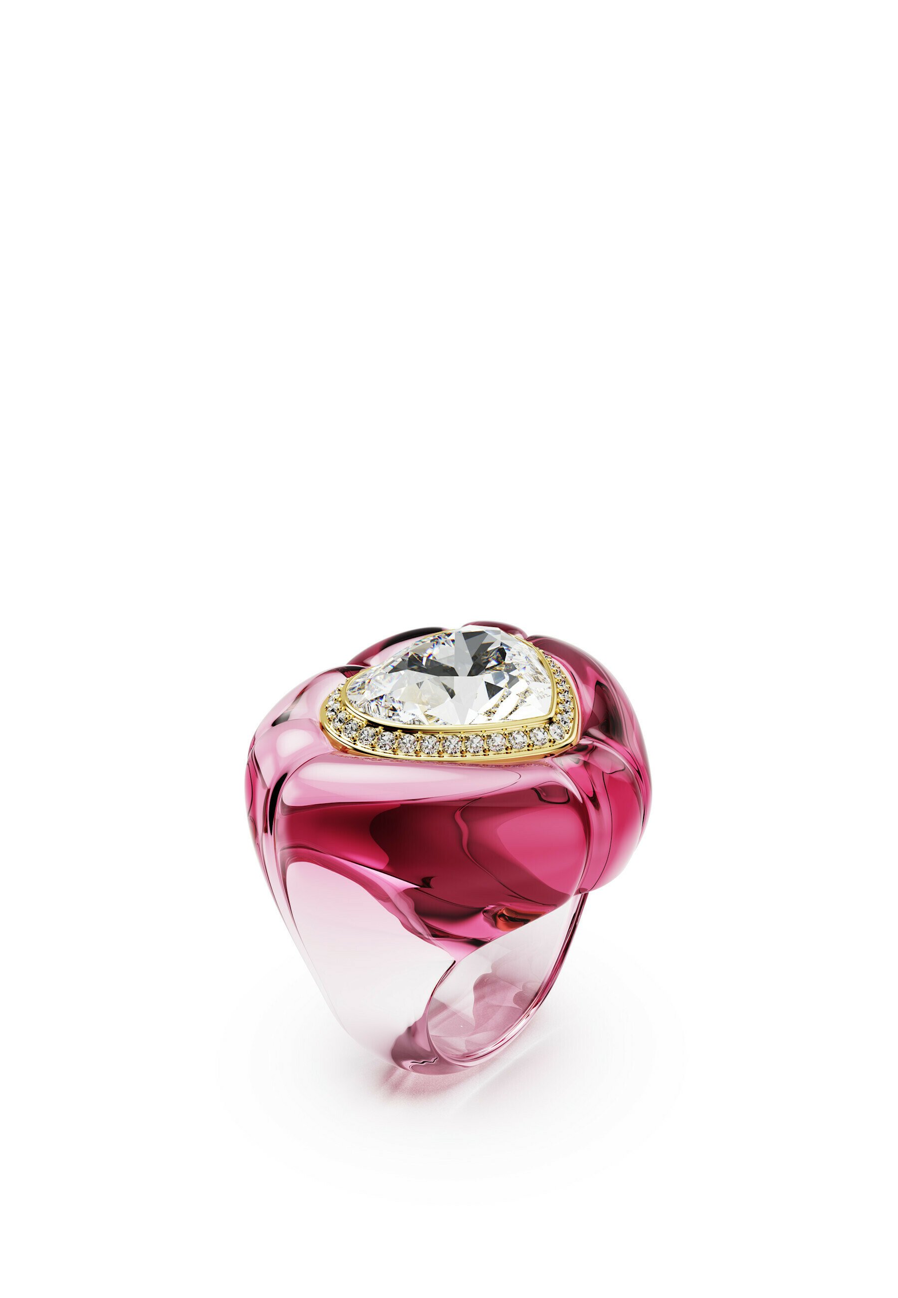 Swarovski DULCIS COCKTAIL HEART CUT PAVÉ - Ring - pink/light