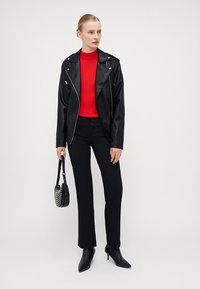 Gina Tricot Tall LOW STRAIGHT TROUSERS - Nohavice - black