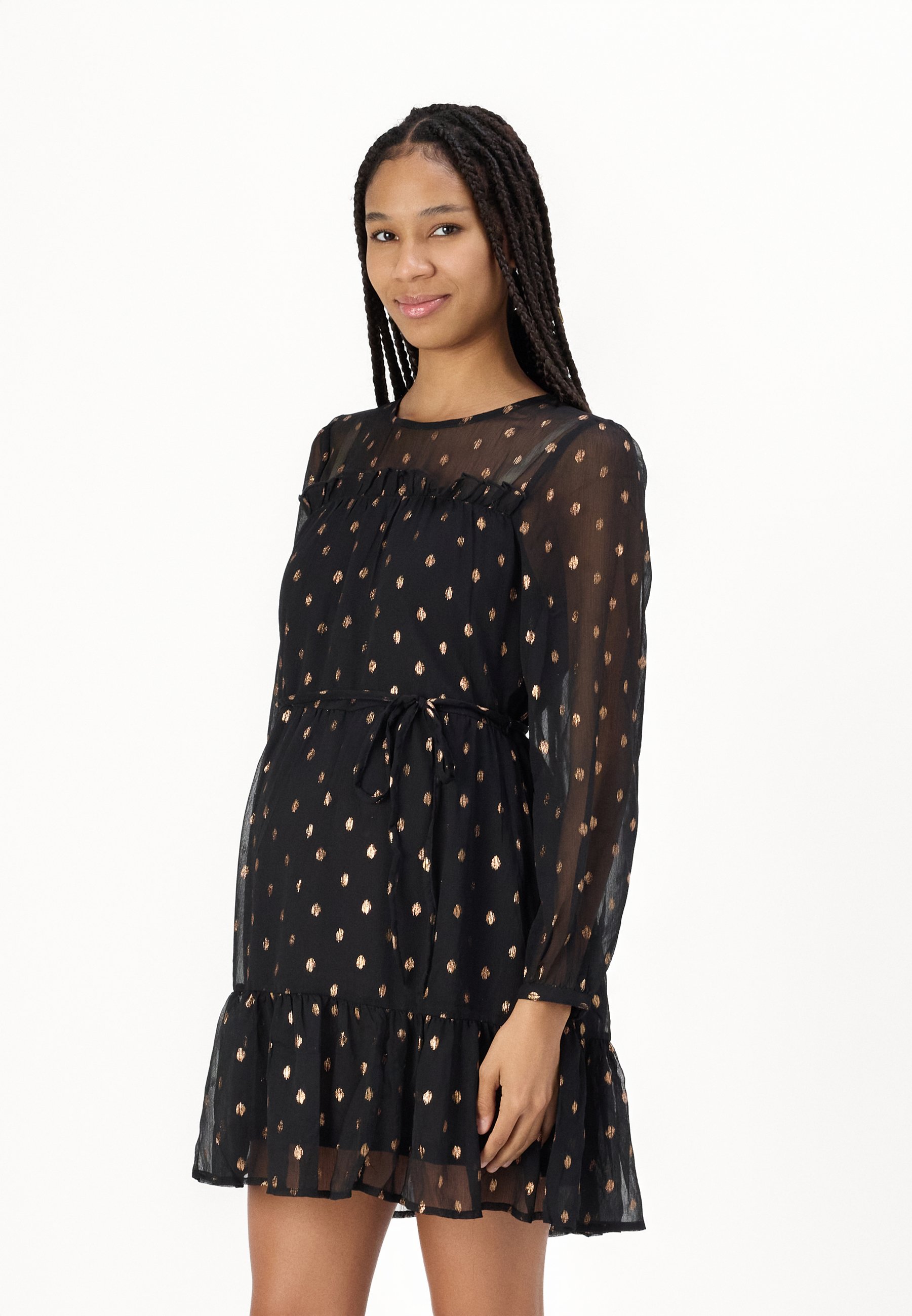 slim fit dress slacks Golden Polka Dot Mesh / XXS main image 0
