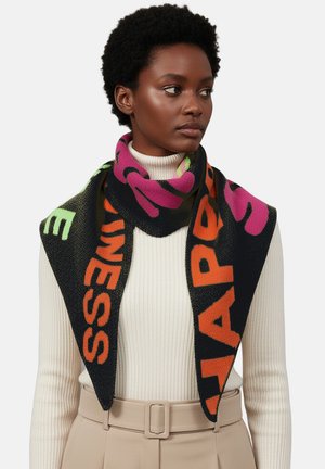 Faera, TRENDIGER SCHAL MIT POSITIVEM SCHRIFTZUG BUNT - Foulard - schwarz