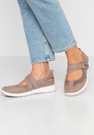 Ankle strap ballet pumps - taupe
