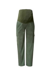Olivgrüne Cargo-Hosen mit einem breiten, strukturierten Bund, zwei seitlichen Taschen, geraden Beinen und einem leichten, strapazierfähigen Stoff.