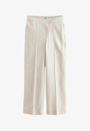 Next ASYMETRIC WAITBAND TAILORED WIDE LEG - Housut - neutral