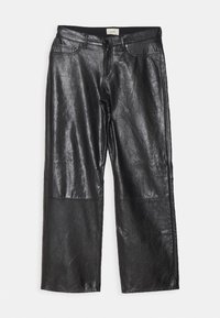 DRUE STRAIGHT LOW RISE VINTAGE  - Ādas bikses - black