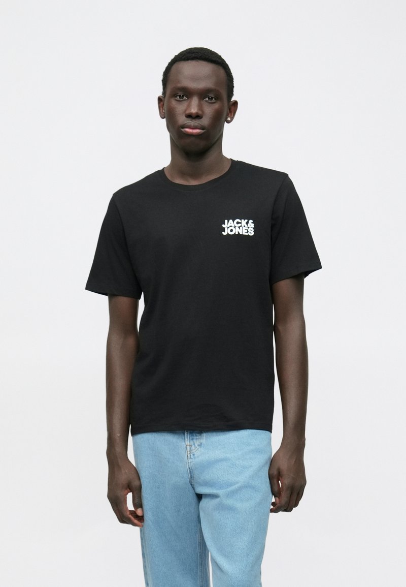 Jack & Jones JJECORP LOGO TEE CREW NECK 3 PACK - T-shirt Imprimé - White/noir