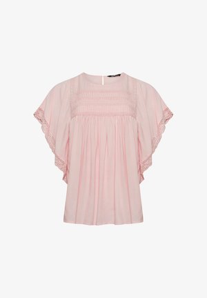 Yours Clothing, PLUS SIZE CROCHET TOPS - Blouse - baby pink