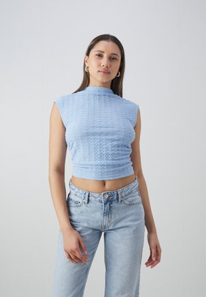 Gina Tricot OPEN BACK - Μπλουζάκι με στάμπα - open air