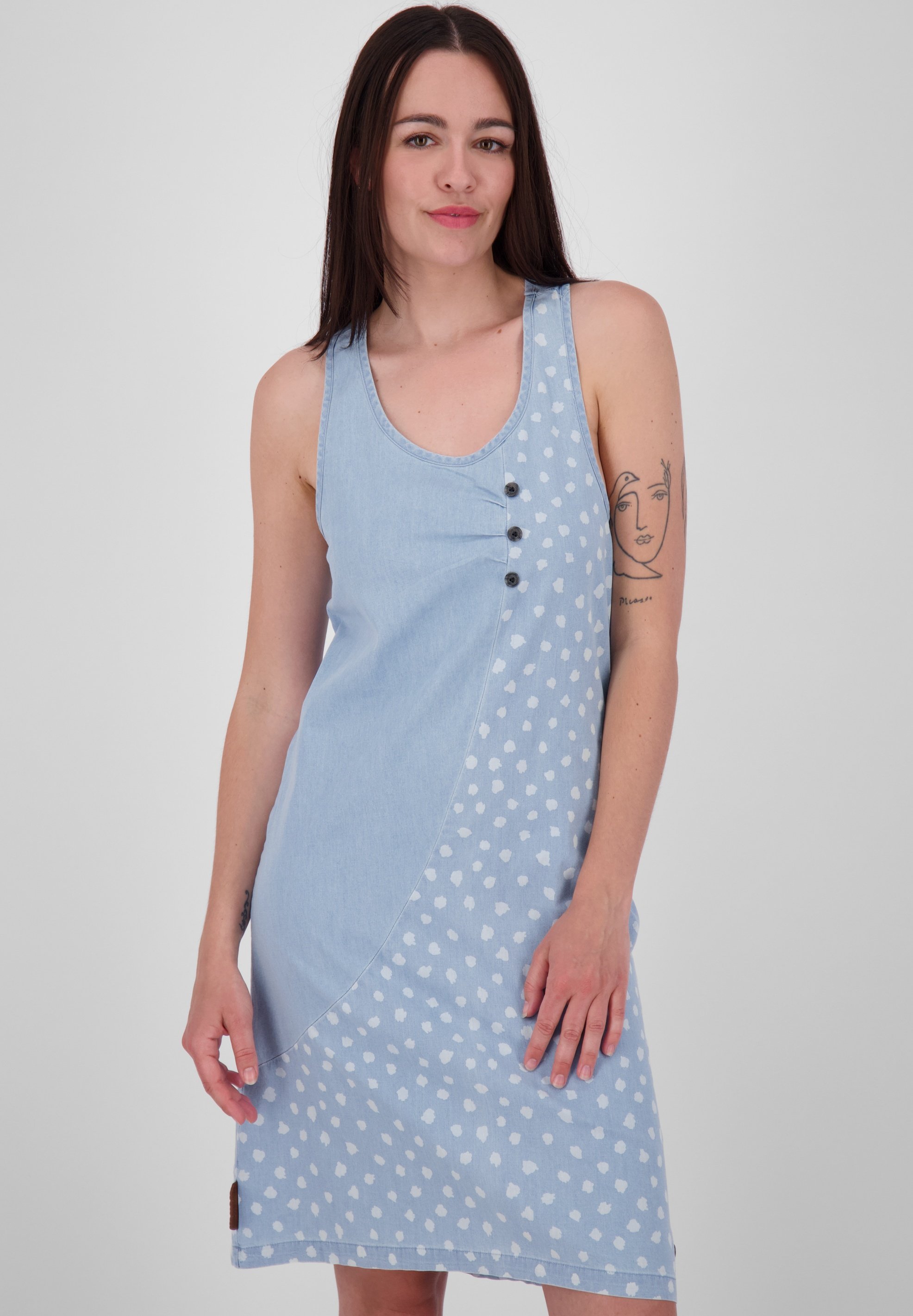 Alife & Kickin Cameronak B Abito Donna Senza Maniche – Corto, Con Cut-Out Posteriore E Abbottonatura – Jersey Morbido – Taglie XS-XXL
