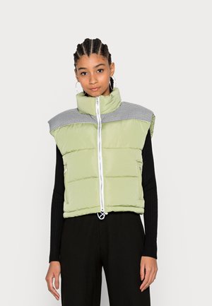 GINGHAM CONTRAST DETAIL GILET - Vesta - sage