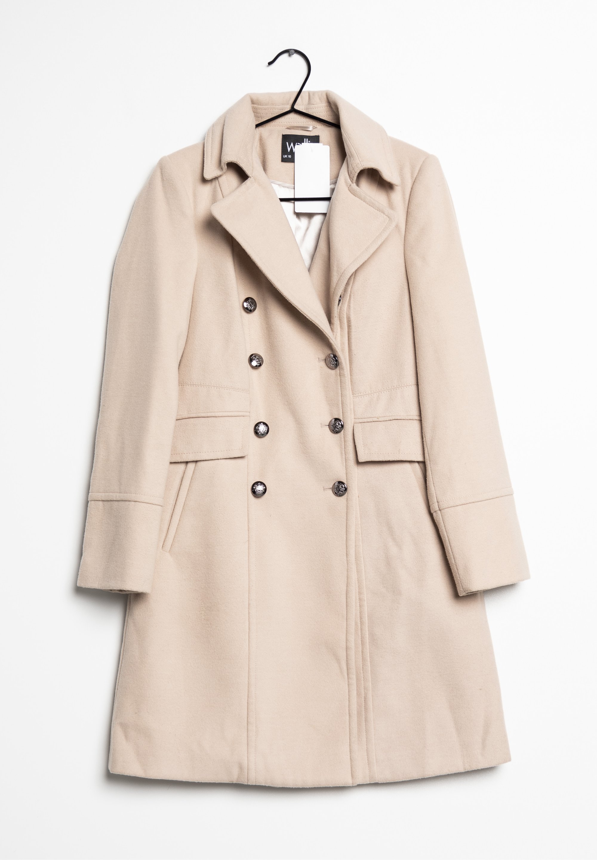 Manteau Wallis Effet Daim Noir - Taille Medium 10/12 - Style Manteau D'hiver - Occasion Très Bon état