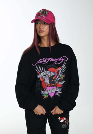 Ed Hardy BRAVE HEART RELAXED CREW NECK - Sweatshirt - black