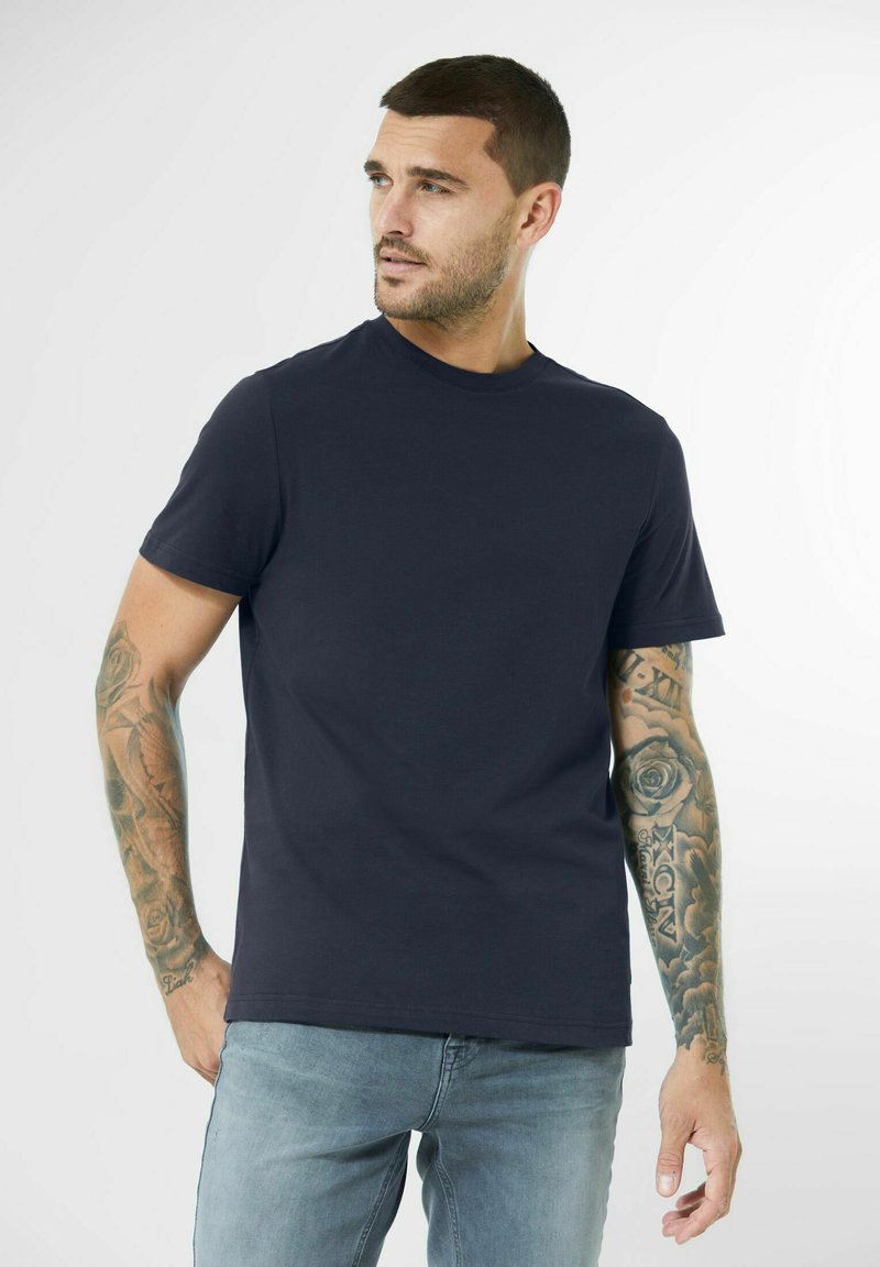 Street One MEN IN UNIFARBE - Camiseta básica - blau