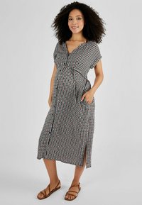 JoJo Maman Bébé SPOT MATERNITY MIDI REGULAR FIT - Vapaa-ajan mekko - black aztec geo print