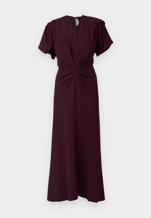 V NECK BELLA MIDI DRESS - Day dress - merlot