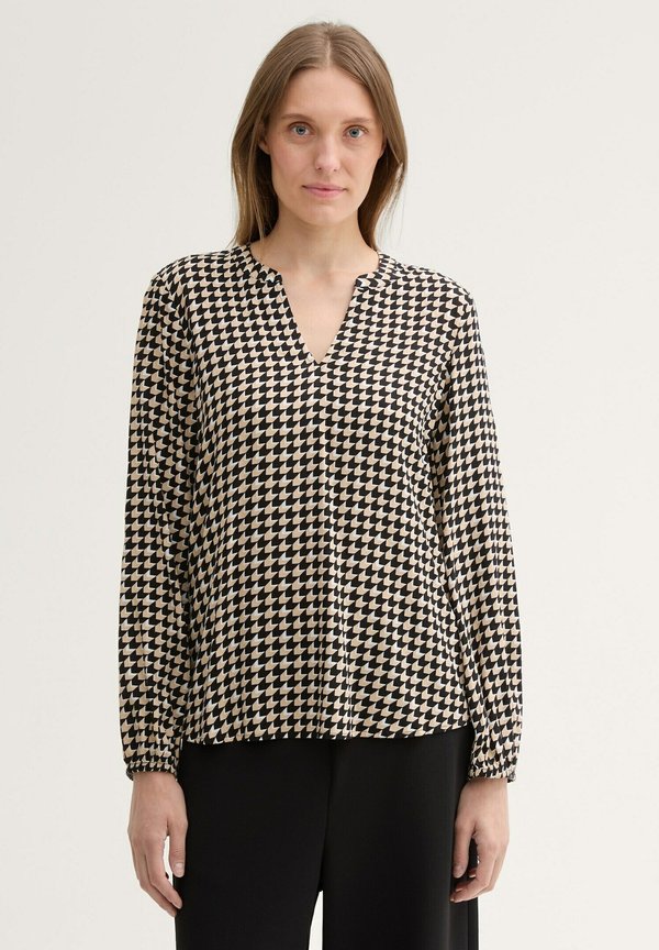 GEMUSTERE - Bluse - beige geometric minimal