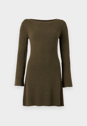 ONLY, ONLTESSIE BOATNECK DRESS - Robe pull - burnt olive melange