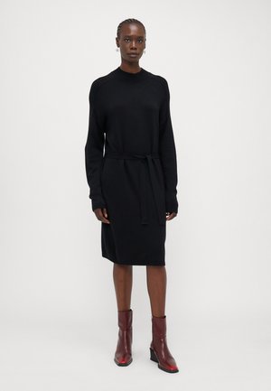 ONLLEVA BELT DRESS - Strikket kjole - black