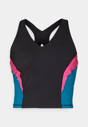 POWER RACERBACK TANK - Topp - black/beetpink/reefteal