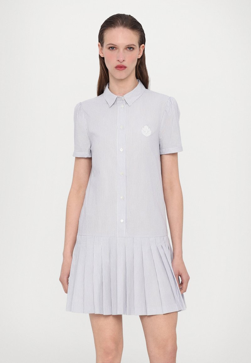 the kooples pleated shirt dress The Kooples ROBE - Shirt dress - blue/white/light blue