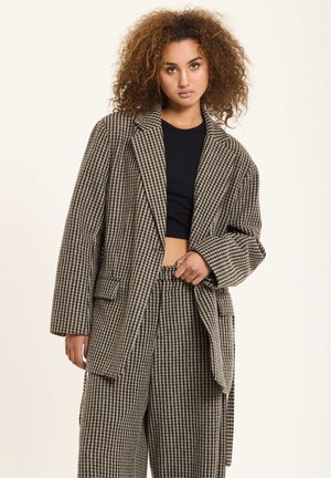 HOUNDSTOOTH BLEND - Short coat - brown