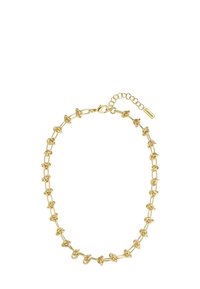 Zelta kaklarota ar savstarpēji saistītiem mezglu dizainiem, ar omāru aizdari un regulējamu ķēdi garuma pielāgošanai.