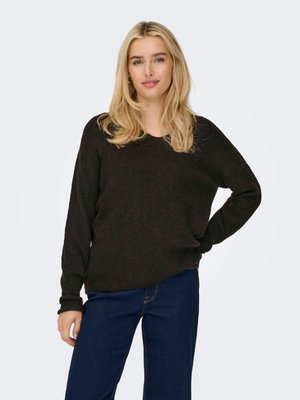ONLCAMILLA V-NECK LS KNT - Pullover - chocolate torte