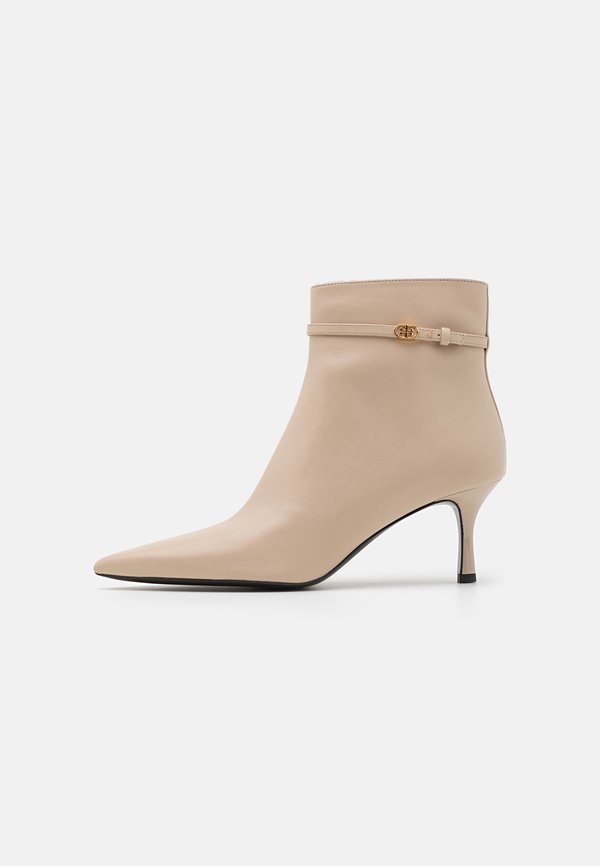 DOUBLE BUCKLE POINTED - Classic ankle boots - stone gray