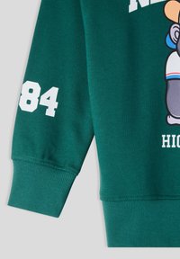 Felpa verde con una grande grafica e il testo bianco "NE" sul petto, con il numero "84" sul maniche sinistro. Polsini e orlo a coste.