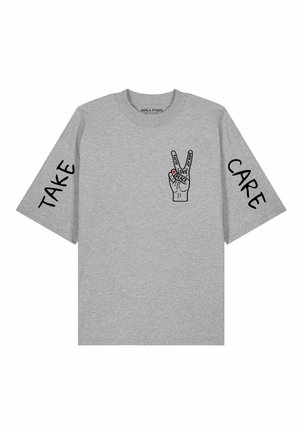 Mira Paris, TAKE CARE OVERSIZED DROPPED SHOULDER TEE 26 UNISEX - T-shirt imprimé - grey