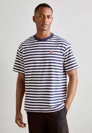 Scotch & Soda CORE THE FREE SPIRIT PEACE BIRD STRIPED - T-Shirt print - navy/white