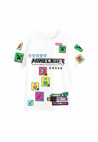 Next MINECRAFT REGULAR FIT - Apdrukāts T-krekls - white
