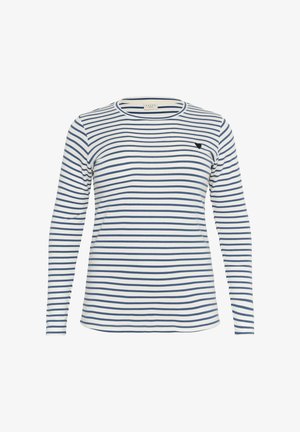 Kaffe Curve KCLIA T-SHIRT - Pikkade varrukatega topp - chalk/bering sea/black heart