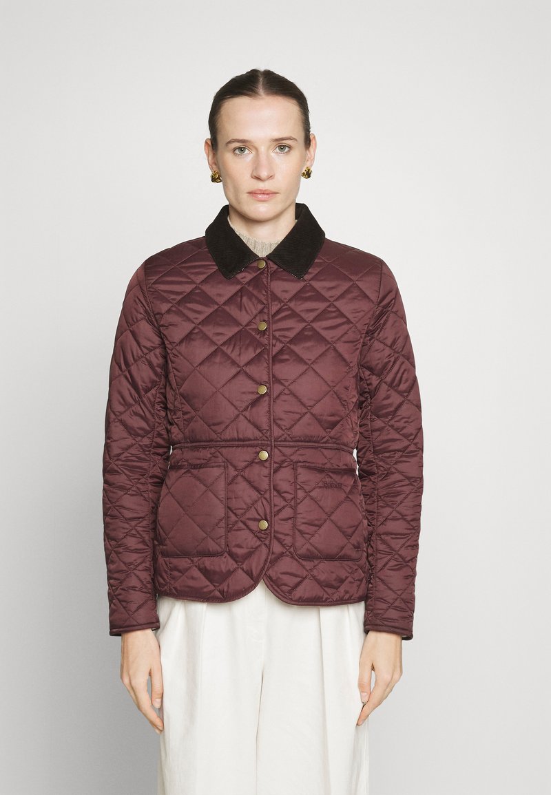 Barbour DEVERON QUILT Übergangsjacke black cherry/pale pink/schwarz