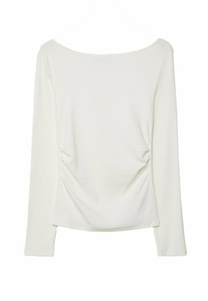 Stradivarius WITH GATHERING  - Majica z dolgimi rokavi - white